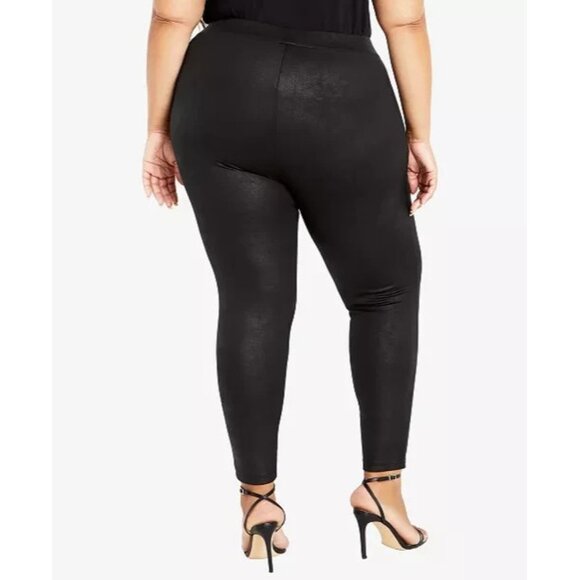 AVENUE Nina Faux Leather Pants Size 18 Gunmetal Black MSRP $69 - Picture 2 of 3